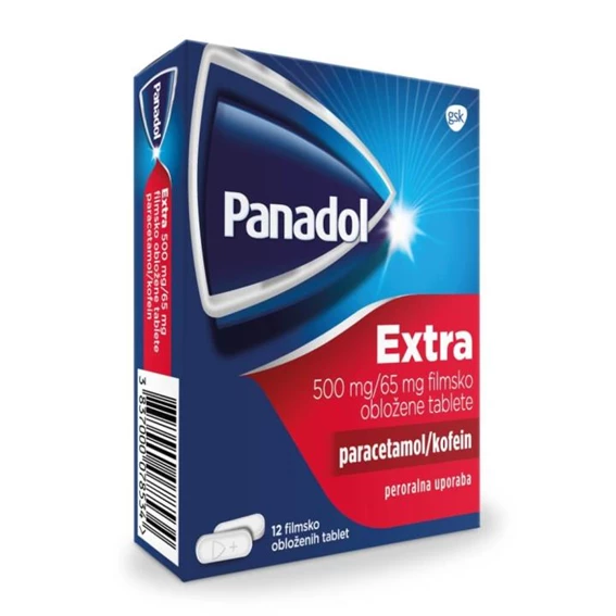 Panadol Extra 500 mg/65 mg, filmsko obložene tablete (12 tablet