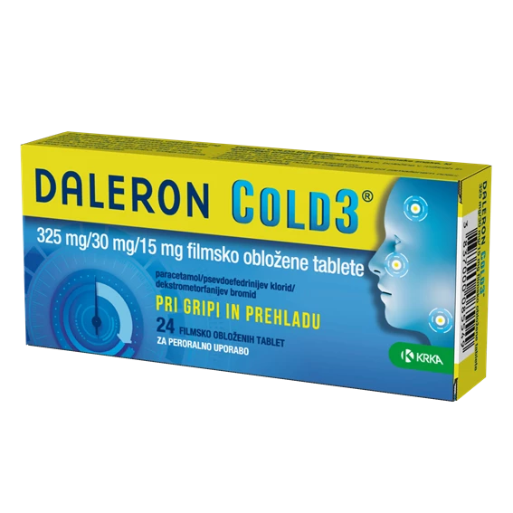 Daleron COLD3 325 mg/30 mg/15 mg, 24 filmsko obloženih tablet