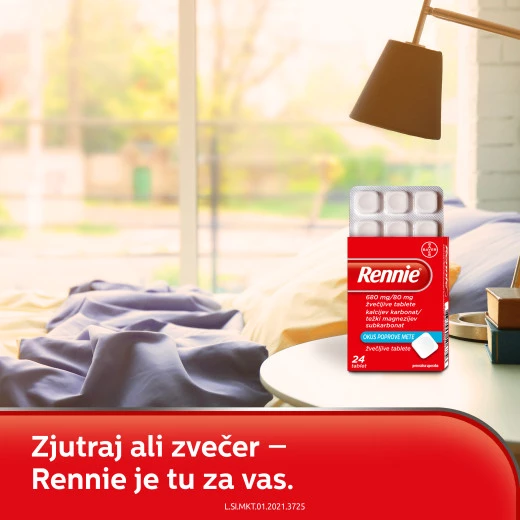 Rennie 680 mg/80 mg žvečljive tablete, 24 žvečljivih tablet