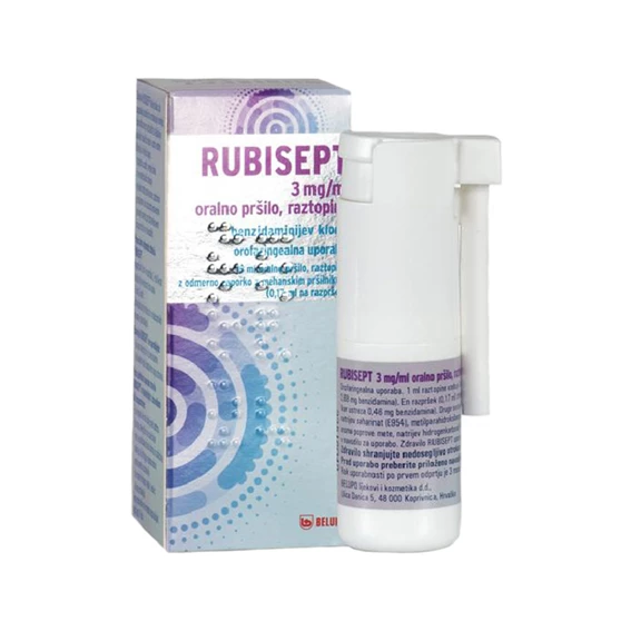 Rubisept, 3 mg/ml oralno pršilo - raztopina,15 ml
