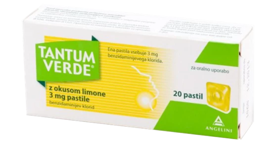 Tantum Verde z okusom limone 3 mg, 20 pastil