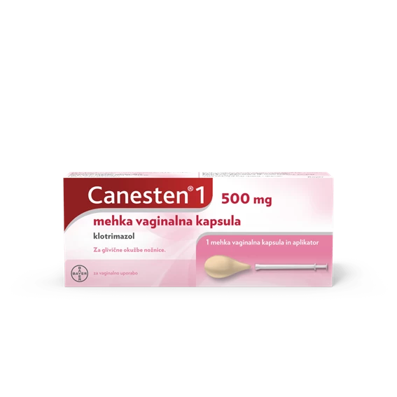 Canesten 1 500 mg, mehka vaginalna kapsula + aplikator (1 kapsula + 1 aplikator)