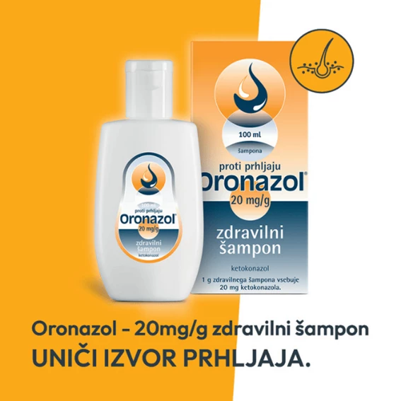 Oronazol 20 mg/g, zdravilni šampon, 100 ml