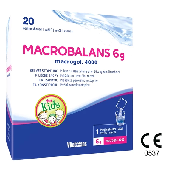 Macrobalans Kids Vitabalans, prašek proti zaprtju - 6 g 20 vrečk