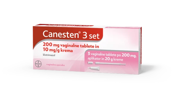 Canesten 3 set, 200 mg vaginalne tablete in 10 mg/g krema,3 globule + 20 g kreme