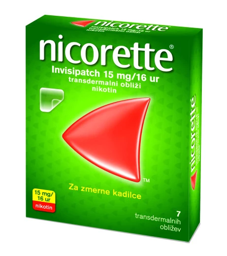 Nicorette Invisipatch, 15 mg/16 ur transdermalni obliži, 7 obližev