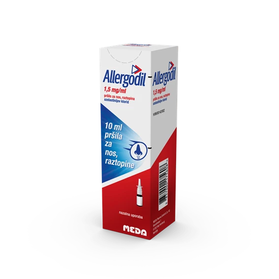 Allergodil 1,5 mg/ml, pršilo za nos, raztopina,10 ml