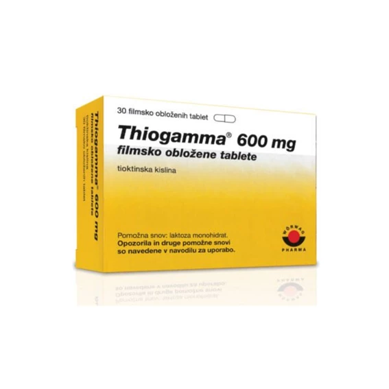 Thiogamma 600 mg filmsko obložene tablete, 30 filmsko obloženih tablet