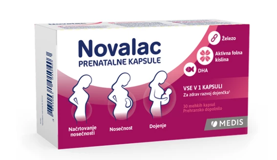 Novalac prenatalne kapsule, 30 kapsul