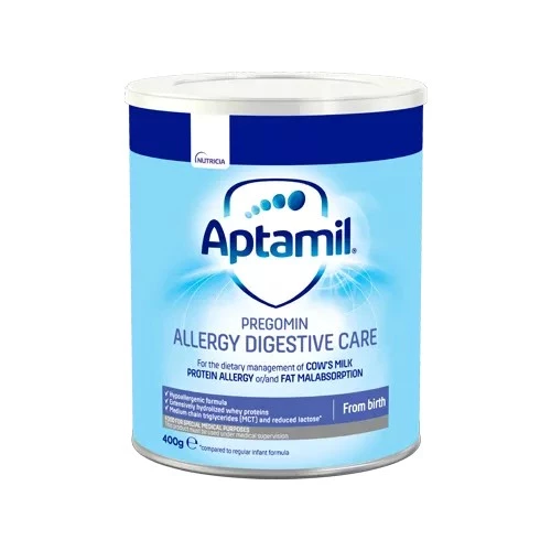 Aptamil Pregomin ADC, prašek za prehransko uravnavanje alergije na beljakovine kravjega mleka od rojstva, 400 g