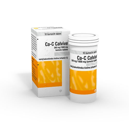 Ca-C Calvive 260 mg/1000 mg, 10 šumečih tablet 