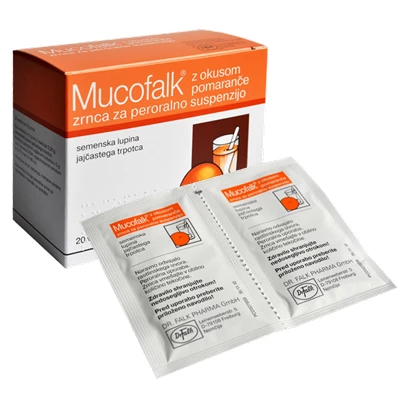 Mucofalk, zrnca za peroralno suspenzijo (20 vrečic po 5g zrnc)