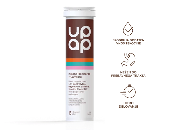 UpAp Instant Recharge + Caffeine šumeče tablete, 15 šumečih tablet