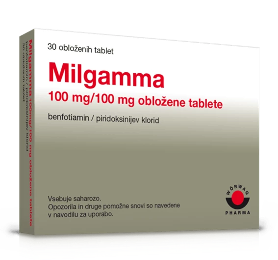 Milgamma 100 mg/100 mg obložene tablete, 30 obloženih tablet
