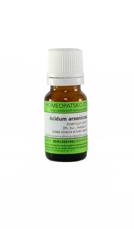 Acidum arsenicosum C12 homeopatske kroglice, 10 g