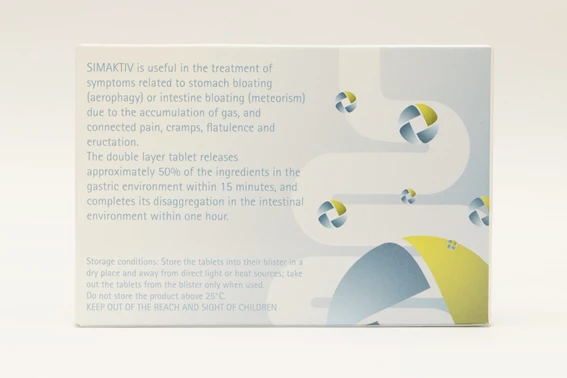 Simaktiv dvoslojne tablete s prirejenim sproščanjem, 20 tablet