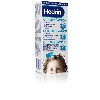 Hedrin All in One šampon in glavnik za odstranjevanje uši in gnid, 200 ml