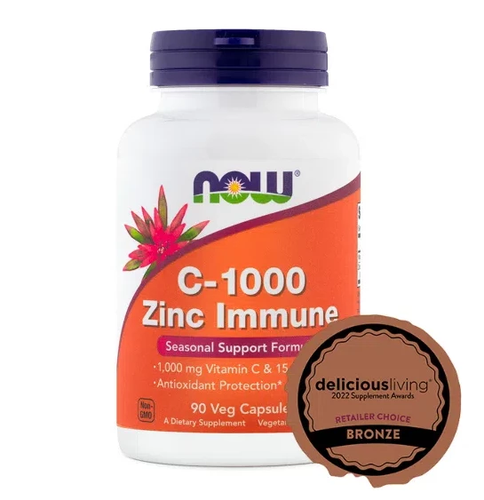 NOW C-1000 Zinc Immune, 90 kapsul