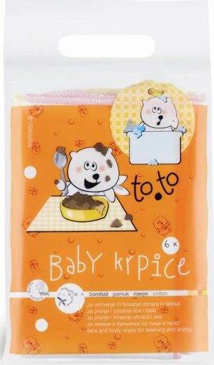 to.to bombažne tetra krpice za umivanje, 6 krpic