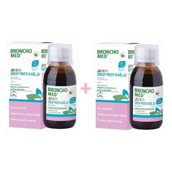Bronchomed Junior, sirup proti kašlju od 1. leta starosti dalje - paket 2 x 120 ml