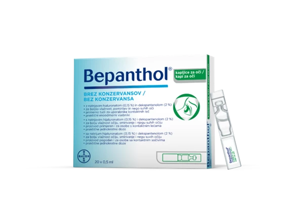 Bepanthol, kapljice za oči, 20 x 0,5 ml