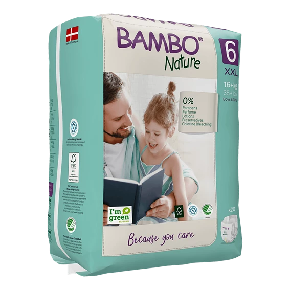 Bambo Nature 6 XXL, otroška plenička nad 16 kg 20 plenic
