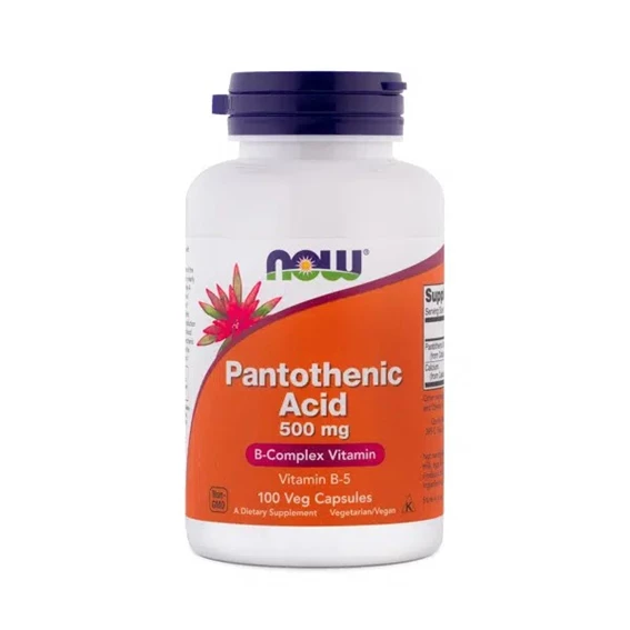 NOW Pantotenska kislina 500 mg kapsule, 100 kapsul