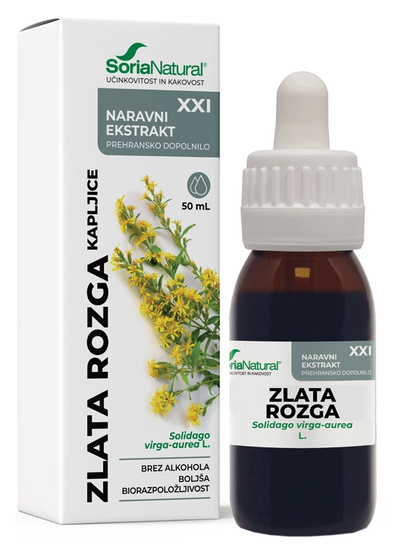 Soria Natural Zlata rozga brezalkoholne kapljice XXI, 50 ml