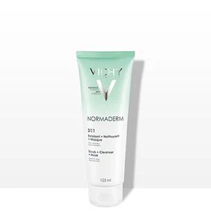 Vichy Normaderm, nega za čiščenje obraza 3v1 za kožo nagnjeno k nepravilnostim (125 ml)