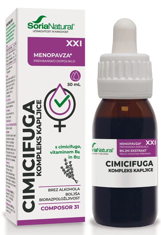 Soria Natural Cimicifuga kompleks XXI brezalkoholne kapljice, 50 ml