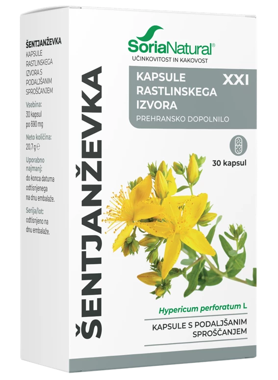 Soria Natural Šentjanževka XXI kapsule s podaljšanim sproščanjem, 30 kapsul