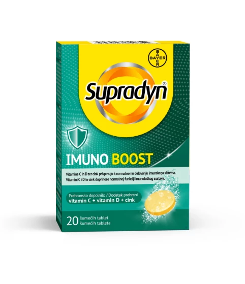 Supradyn Imuno Boost Vitamin C + Vitamin D + Cink,  20 šumečih tablet 