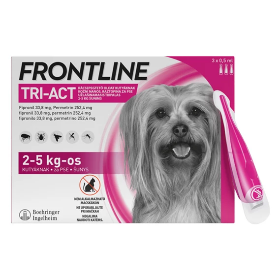 Frontline Tri-Act, kožni nanos za pse 2-5 kg - 3 x 0,5 ml