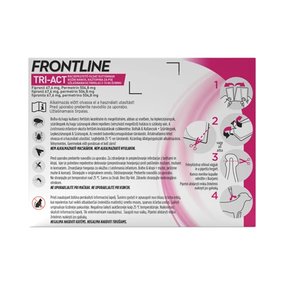 Frontline Tri-Act, kožni nanos za pse 2-5 kg - 3 x 0,5 ml