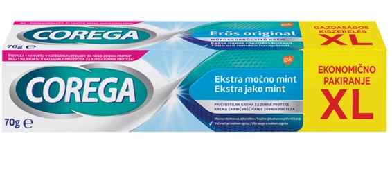 Corega Extra Strong XL, pričvrstilna krema za proteze 70 g