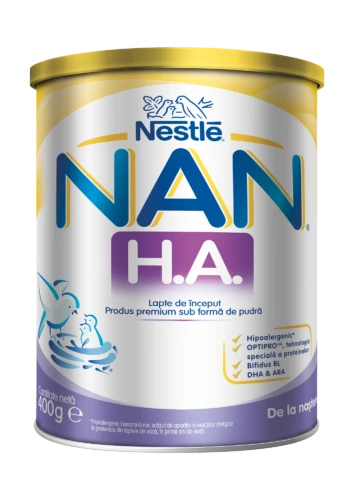 NAN H.A., hipoalergeno začetno mleko za dojenčke od rojstva dalje, 400 g