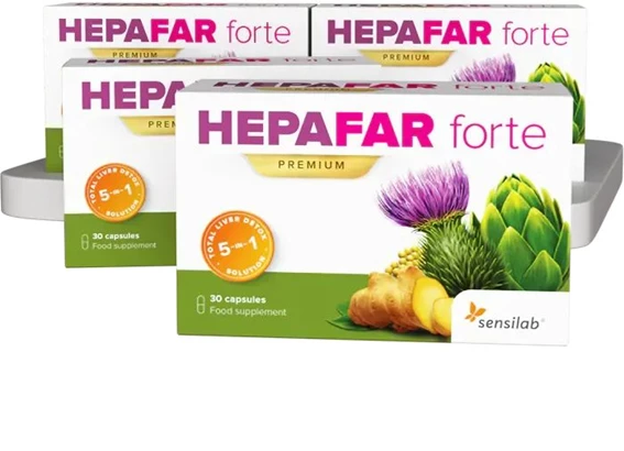 Sensilab Hepafar Forte Premium kapsule paket: 4 x 30 kapsul