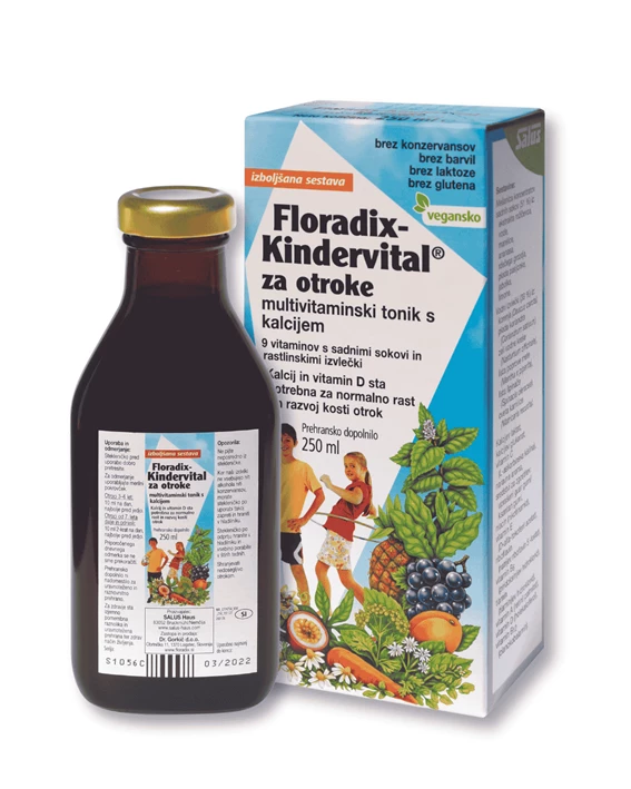 Floradix Kindervital multivitaminski tonik s kalcijem, 250 ml