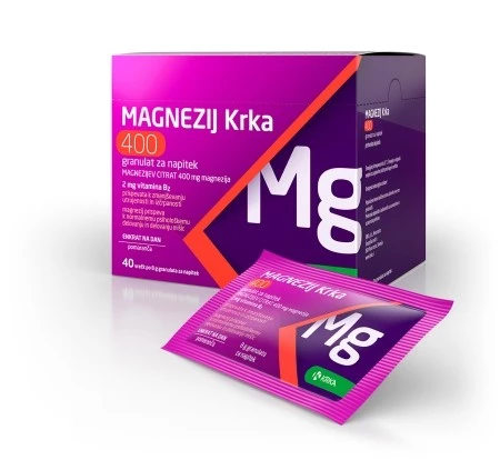 Magnezij Krka 400 granulat za napitek vrečka, 40 vrečk