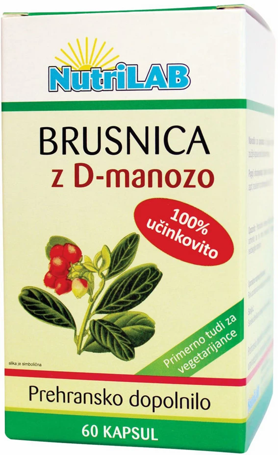 Nutrilab Brusnica z D-manozo, 60 kapsul