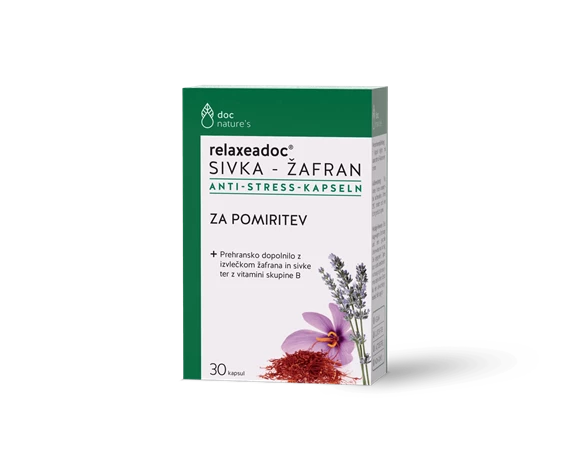 Relaxeadoc sivka – žafran kapsule, 30 kapsul
