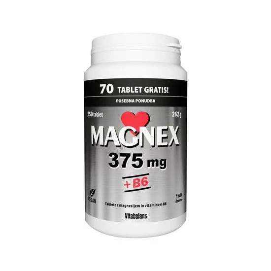 Magnex 375 mg + B6, 180 tablet + Darilo: 70 tablet (-10%)