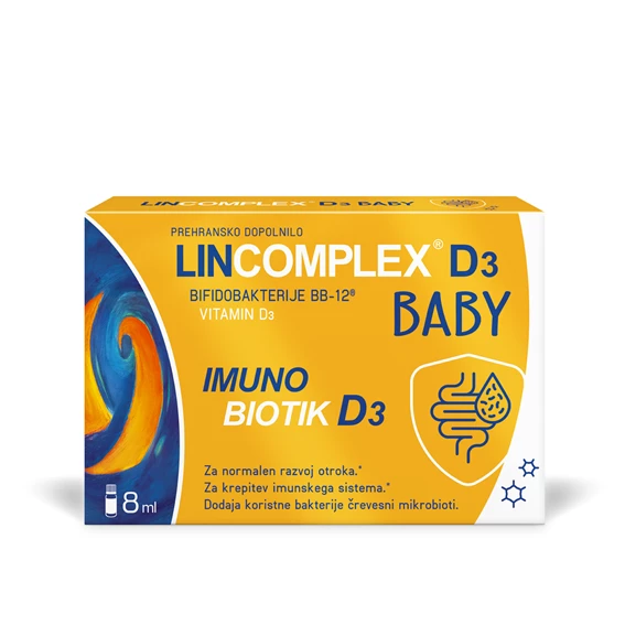 Lincomplex Baby Imuno Biotik D3 Lek, kapljice, 8 ml