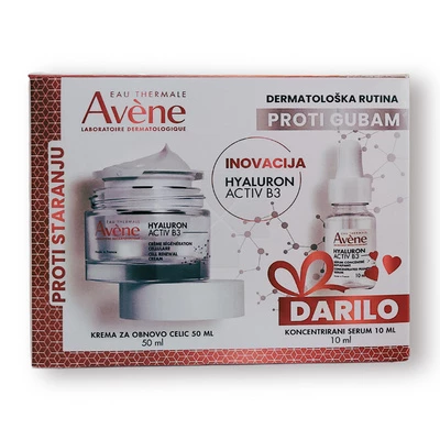 Avène paket: Hyaluron Activ B3 krema za obnovo celic, 50 ml + Hyaluron Activ B3 koncentrirani serum, 10 ml