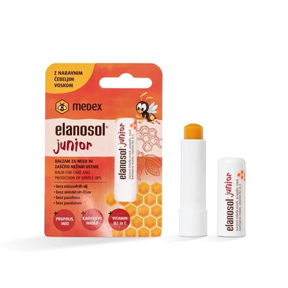Elanosol Junior balzam za ustnice Medex , 4,5 g