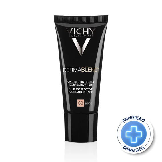 Vichy Dermablend,  korektivni tekoči puder, odtenek 30-Beige, 30 ml