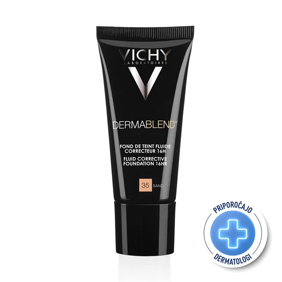 Vichy Dermablend,  korektivni tekoči puder, odtenek 35-Sand, 30 ml