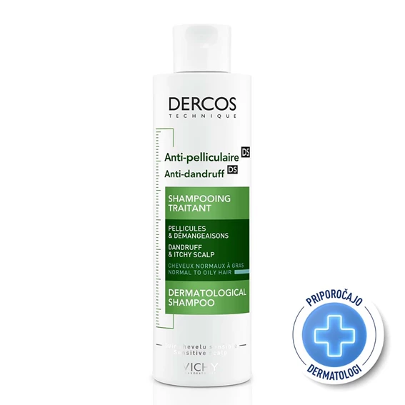 Vichy Dercos Šampon proti prhljaju za normalne in mastne lase, 200 ml