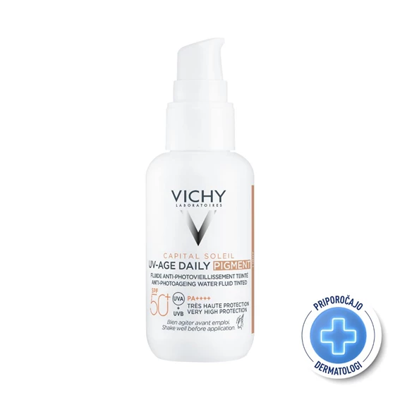 Vichy Capital Soleil UV-Age dnevni tonirani fluid proti znakom fotostaranja ZF50+, 40 ml
