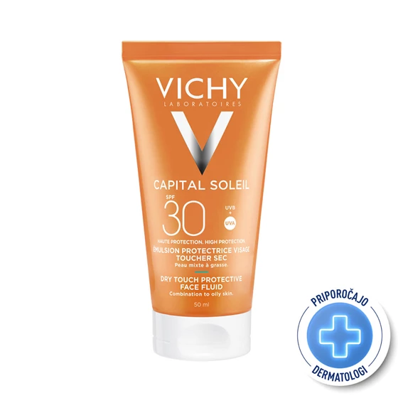   Vichy Capital Soleil Dry Touch Zaščitni fluid za obraz ZF30, 50 ml
